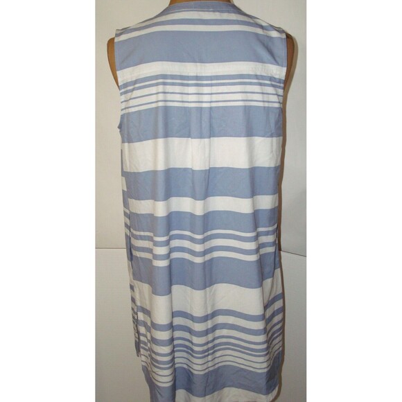 New Womens Prana NWT S Natasha Tunic Blue White Pockets Sleeveless Long Top UPF - Picture 2 of 6